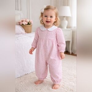 Little English Pink Floral Long Sleeve Romper 24 Months